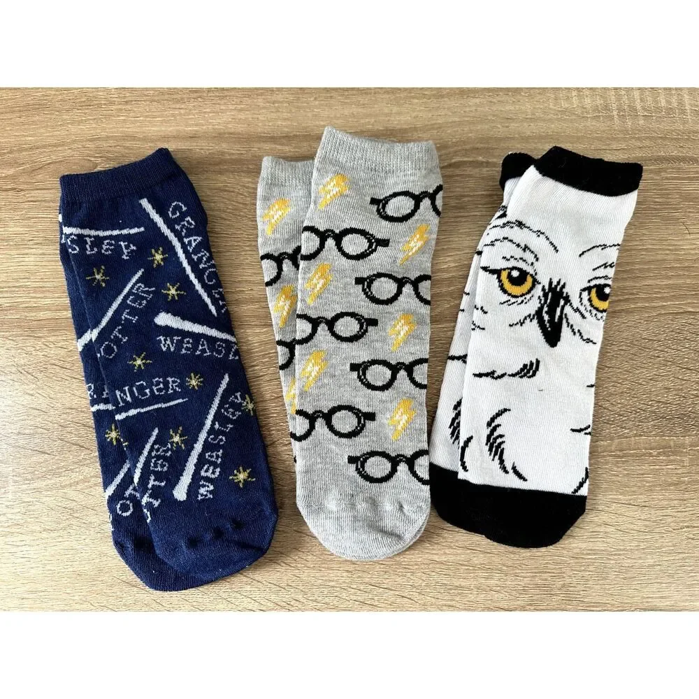 Harry Potter Junior/Women's Deathly Hallows Dobby Hedwig Pack of 6 Ankle Socks